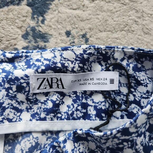 Zara blue Floral skirt - Picture 3 of 5